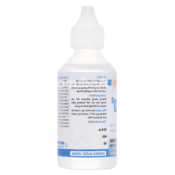 Cồn 90 độ HDPharma sát trùng dụng cụ y tế, vết thương chai 50ml