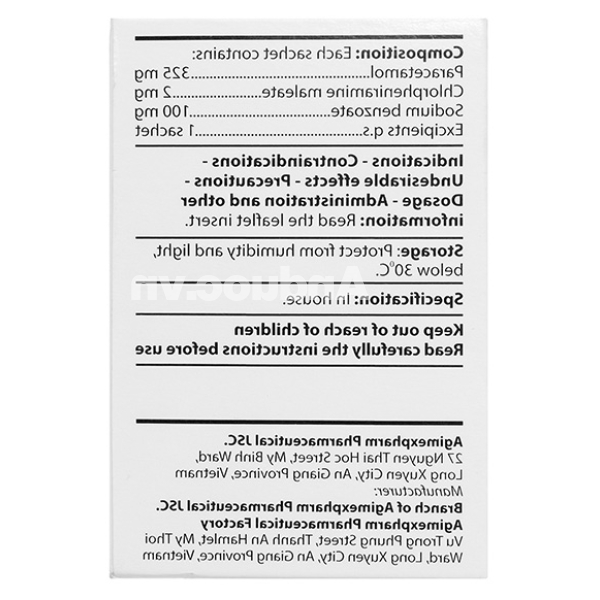 Thuốc cốm ACEgoi trị sốt, ho, sổ mũi, nhức đầu (30 gói x 3g)