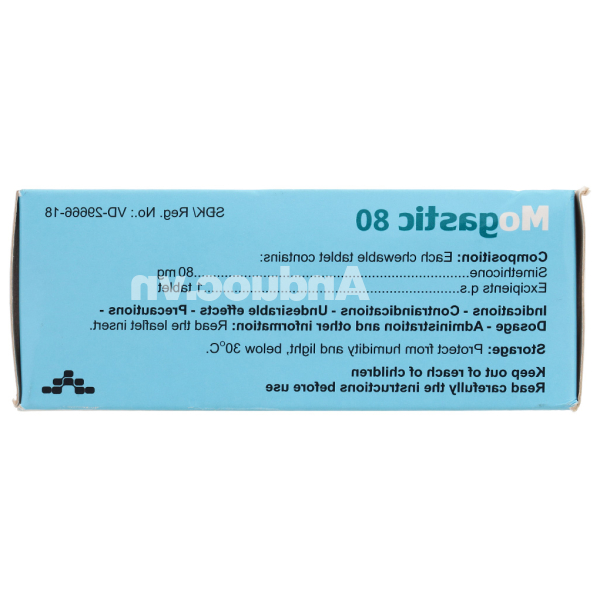 Viên nhai Mogastic 80 trị đầy hơi, khó tiêu (10 vỉ x 10 viên)