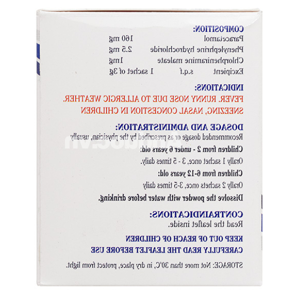 Thuốc bột Euquimol trị cảm sốt, sổ mũi do dị ứng thời tiết (30 gói x 3g)