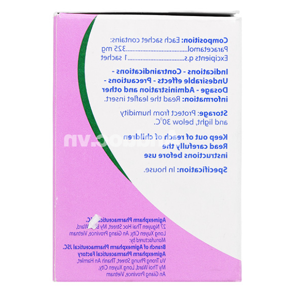 Thuốc cốm Agimol 325 giảm đau, hạ sốt (30 gói x 1.6g)