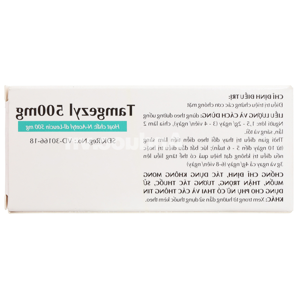 Tamgezyl 500mg trị triệu chứng các cơn chóng mặt (2 vỉ x 10 viên)
