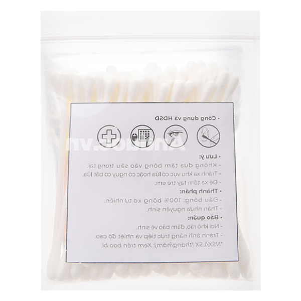 Tăm bông trẻ em Bông Bạch Tuyết đầu tròn gói 57 que