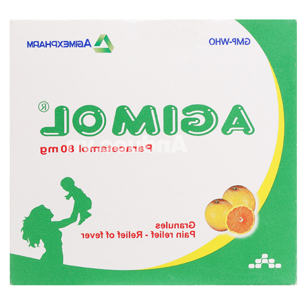 Thuốc cốm Agimol 80mg giảm đau, hạ sốt (30 gói x 1g)