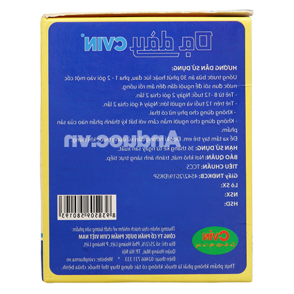 Dạ dày Cvin giúp tăng cường chức năng tiêu hóa, giảm acid dịch vị hộp 30 gói x 5g