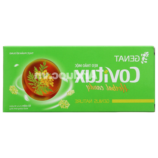 Kẹo thảo mộc Covitux giúp giảm đau rát họng hộp 10 viên