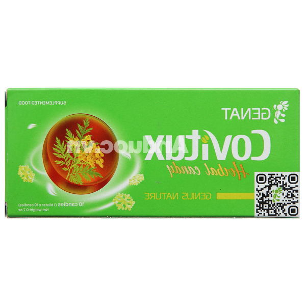 Kẹo thảo mộc Covitux giúp giảm đau rát họng hộp 10 viên