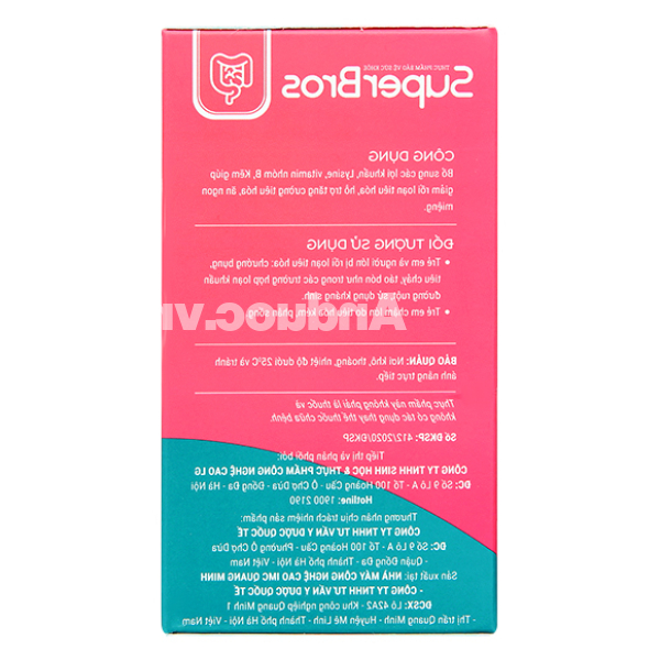 Men vi sinh SuperBros giúp bổ sung lợi khuẩn, giảm rối loạn tiêu hóa hộp 30 gói x 3.3g