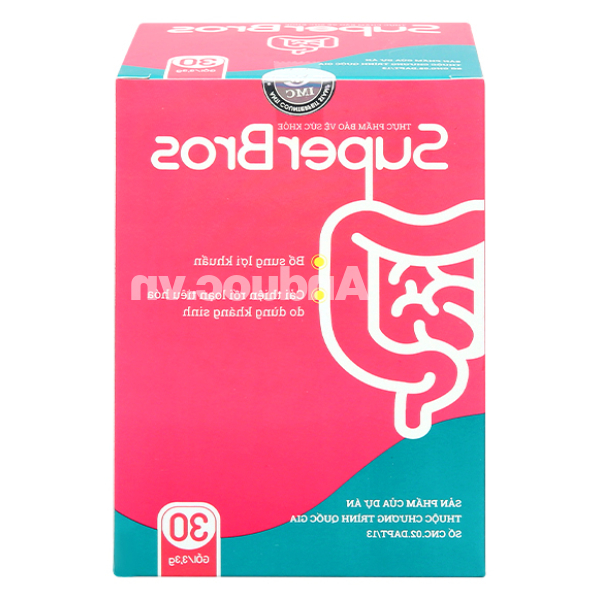 Men vi sinh SuperBros giúp bổ sung lợi khuẩn, giảm rối loạn tiêu hóa hộp 30 gói x 3.3g