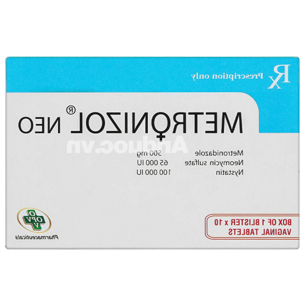 Viên đặt âm đạo Metronizol Neo trị viêm âm đạo (1 vỉ x 10 viên)