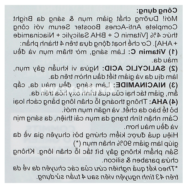 Serum Garnier Bright Complete Anti-Acne giảm mụn, sáng da lọ 30ml