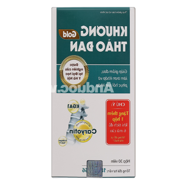 Khương Thảo Đan Gold giúp giảm triệu chứng thoái hóa khớp hộp 30 viên