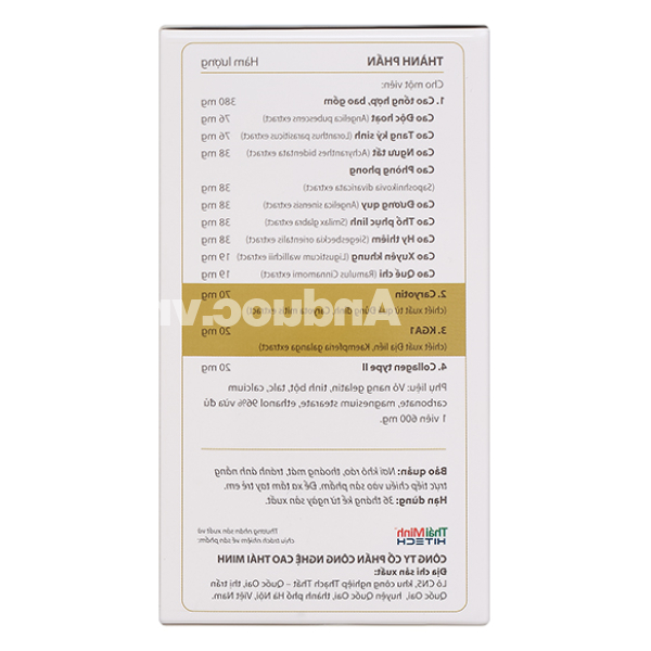 Khương Thảo Đan Gold giúp giảm triệu chứng thoái hóa khớp hộp 30 viên