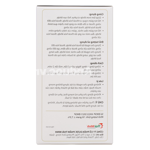 Khương Thảo Đan Gold giúp giảm triệu chứng thoái hóa khớp hộp 30 viên