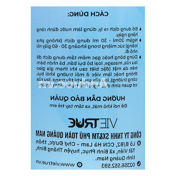 Nước muối Vietrue sát khuẩn, súc miệng chai 500ml