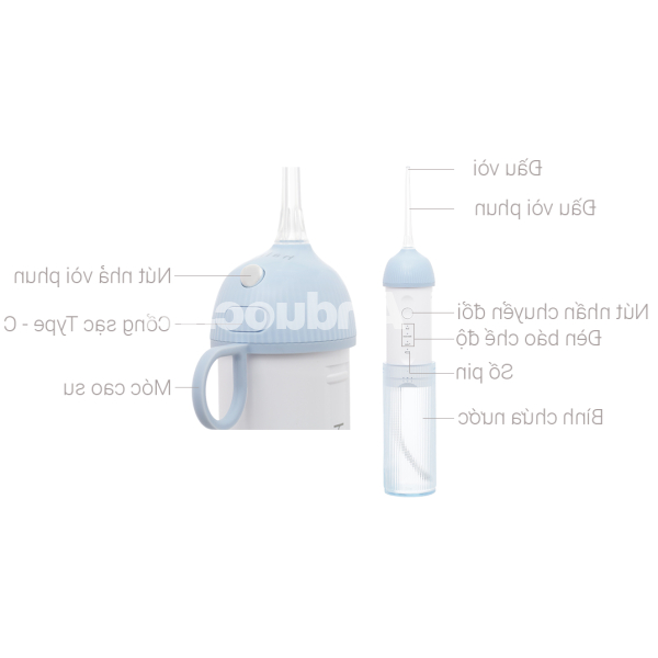 Máy tăm nước Halio UltraClean Oral - Sky Blue