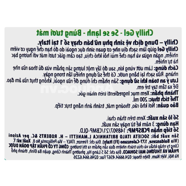 Dung dịch vệ sinh phụ nữ Chilly Gel se se lạnh, bùng tươi mát chai 200ml