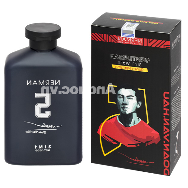 Gel tắm, gội, rửa mặt Nerman Gentleman 3in1 hương nước hoa chai 350ml