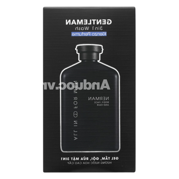 Gel tắm, gội, rửa mặt Nerman Gentleman 3in1 hương nước hoa chai 350ml