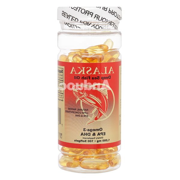 Alaska Deep Sea Fish Oil Omega 3 hỗ trợ sức khỏe tim mạch, bổ mắt hộp 100 viên