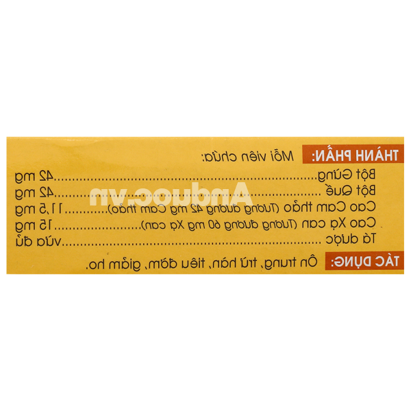 Viên ngậm trị ho Cagu giảm triệu chứng viêm họng, viêm thanh quản (2 vỉ x 10 viên)