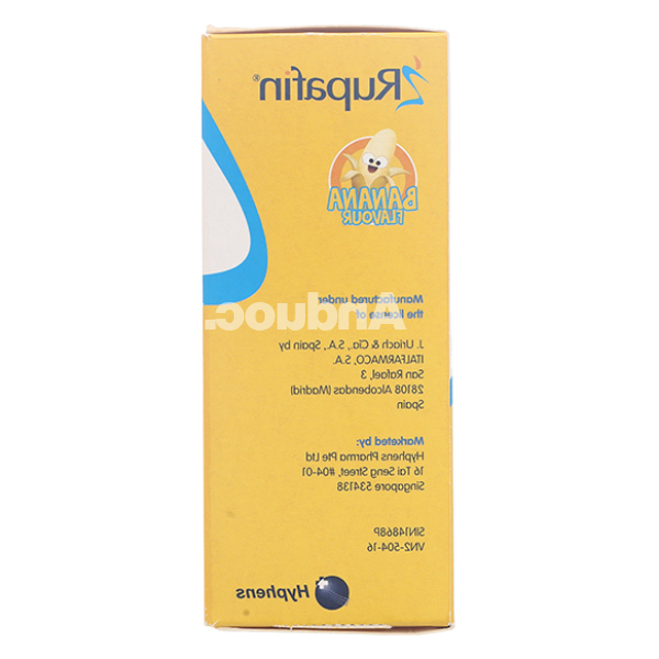 Dung dịch uống Rupafin 1mg/ml trị triệu chứng viêm mũi dị ứng, mề đay chai 120ml