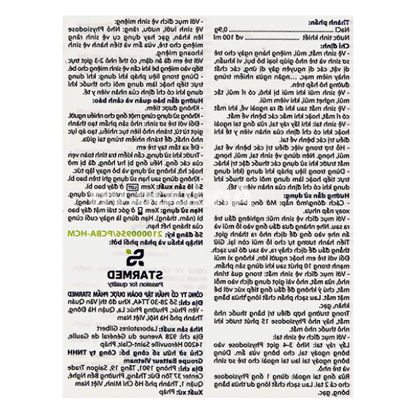 Nhỏ mắt, mũi, tai Physiodose cho bé (40 ống x 5ml)