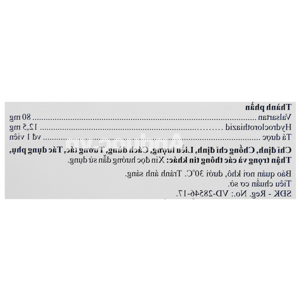 Hapresval Plus 80/12.5 trị tăng huyết áp (10 vỉ x 10 viên)