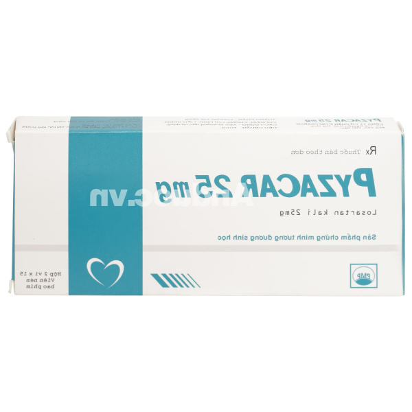 Pyzacar 25mg trị tăng huyết áp, suy tim mạn tính (2 vỉ x 15 viên)