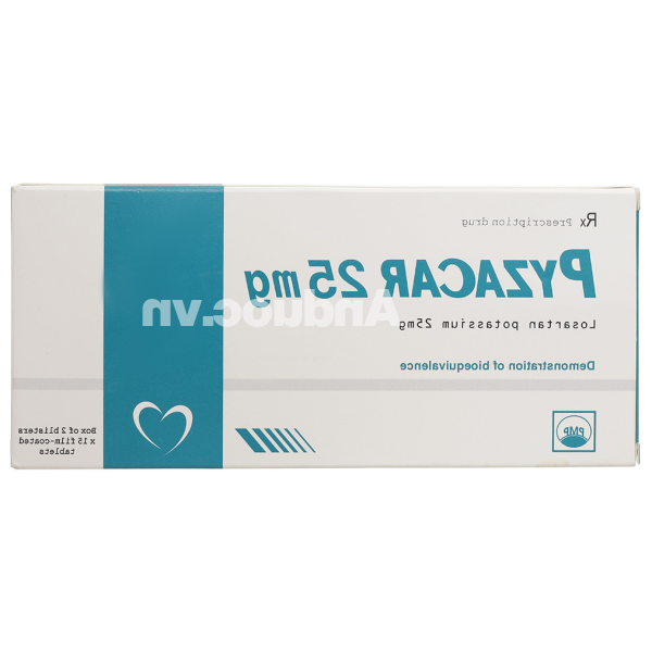 Pyzacar 25mg trị tăng huyết áp, suy tim mạn tính (2 vỉ x 15 viên)