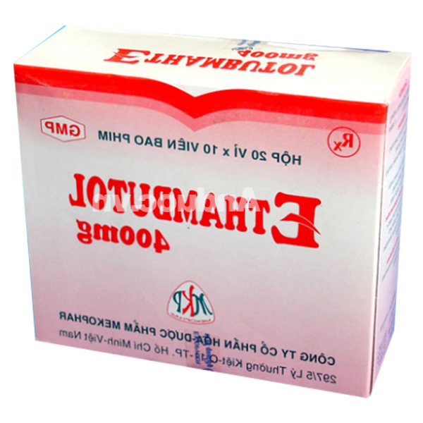 Ethambutol Mekophar 400mg trị lao và phối hợp các thuốc chống lao khác ( 20 vỉ x 10 viên)