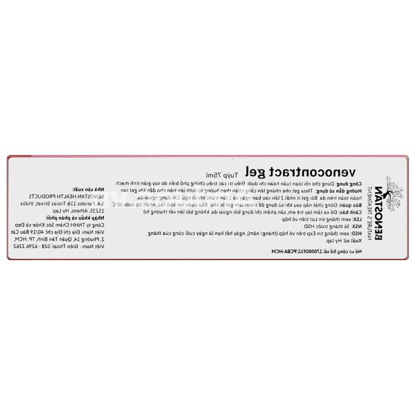 Venocontract Gel hỗ trợ trị các triệu chứng do suy giãn tĩnh mạch tuýp 75ml