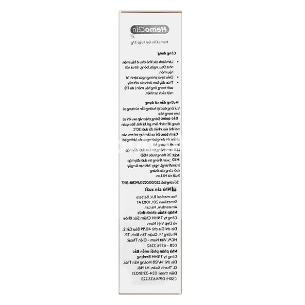 Hemoclin Gel làm lành các khó chịu ở hậu môn tuýp 37g