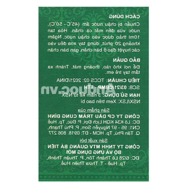 Thảo Dược Ngâm Chân Cung Đình hỗ trợ giảm triệu chứng phong thấp chai 100ml