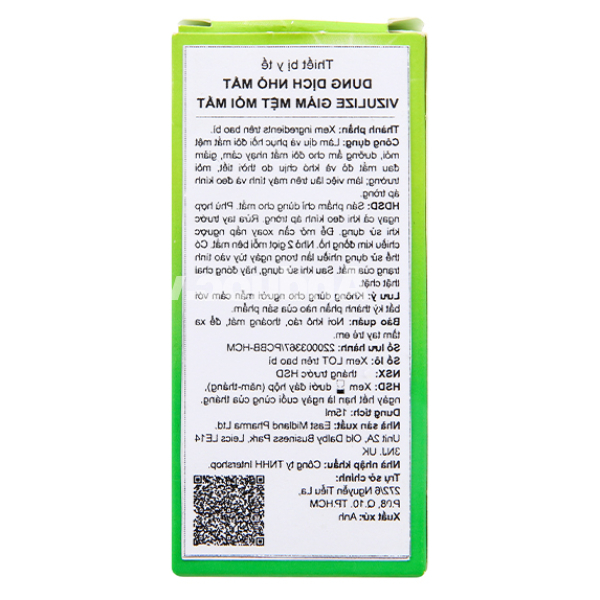 Dung dịch nhỏ mắt Vizulize giảm mệt mỏi mắt chai 15ml