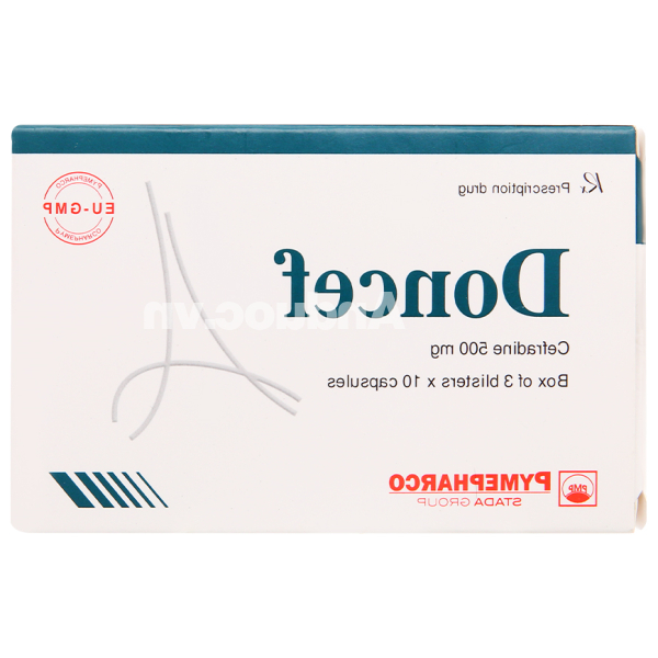 Doncef 500mg trị nhiễm khuẩn da, nhiễm khuẩn hô hấp (3 vỉ x 10 viên)
