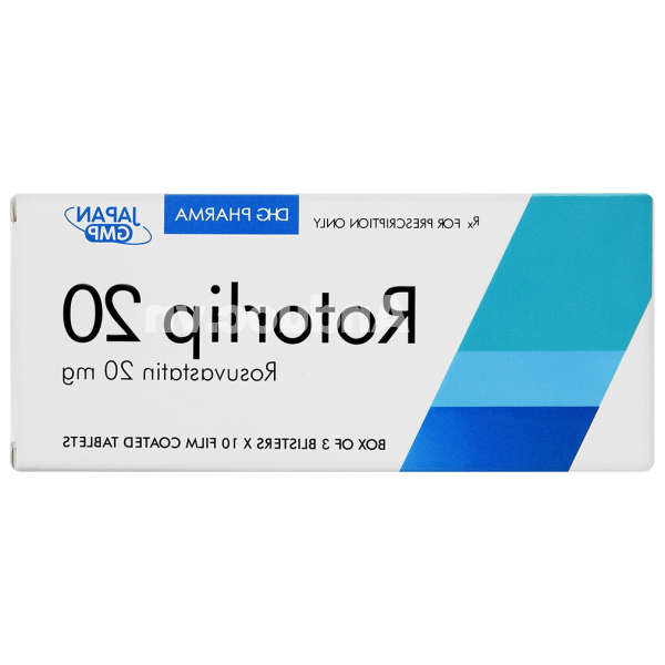Rotorlip 20 trị rối loạn mỡ máu (3 vỉ x 10 viên)
