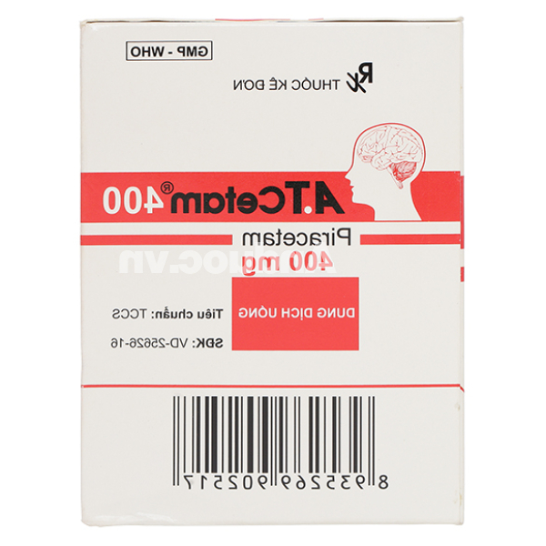 A.TCetam 400 trị chóng mặt, giật rung cơ (30 ống x 10ml)