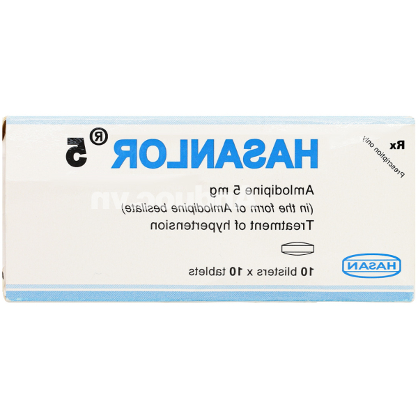 Hasanlor 5 trị tăng huyết áp (10 vỉ x 10 viên)
