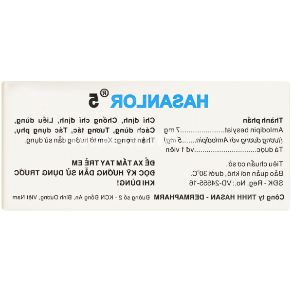 Hasanlor 5 trị tăng huyết áp (10 vỉ x 10 viên)