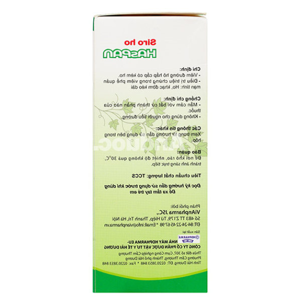 Siro ho Haspan giảm ho, long đờm, làm loãng chất nhầy đường hô hấp chai 90ml