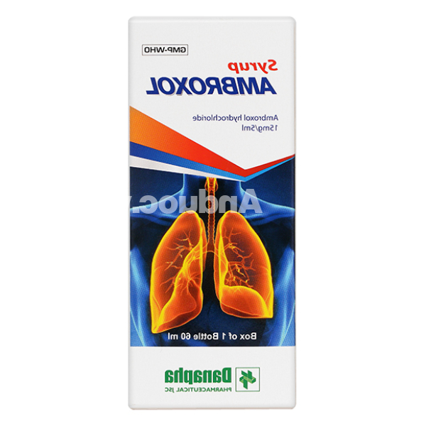 Sirô Ambroxol Danapha 15mg/5ml hỗ trợ trị các rối loạn bài tiết ở phế quản chai 60ml