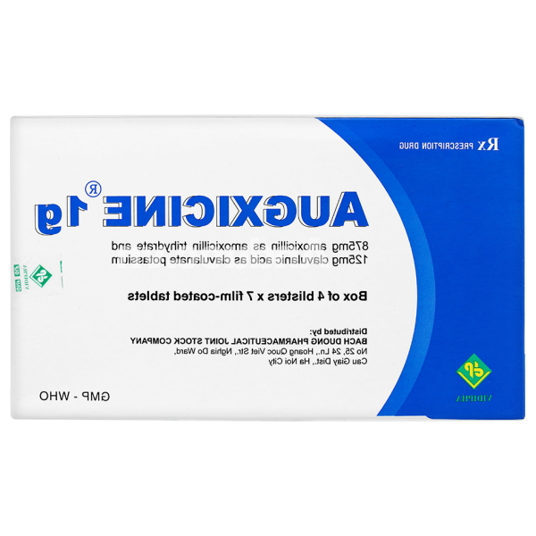 Augxicine 1g trị trong thời gian ngắn các trường hợp nhiễm khuẩn (4 vỉ x 7 viên)