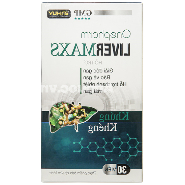 Onepharm LiverMaxs hỗ trợ thanh nhiệt, mát gan, giải độc gan lọ 30 viên