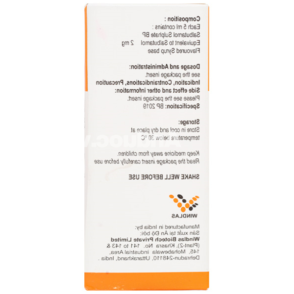 Dung dịch uống Salzol 2mg/5ml trị bệnh hen, co thắt phế quản chai 100ml
