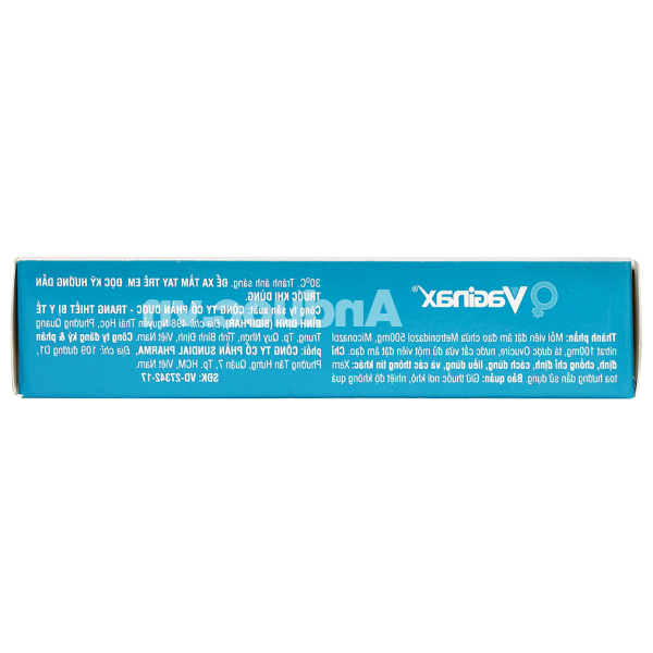 Viên đặt âm đạo Vaginax trị viêm âm đạo do nhiễm khuẩn, nhiễm nấm (2 vỉ x 7 viên)