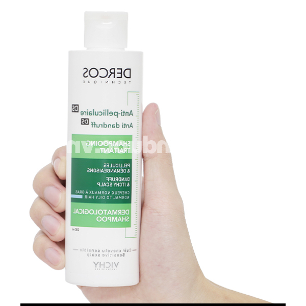 Combo dầu gội Vichy Dercos & lược massage giúp giảm gàu và ngứa cho da đầu chai 200ml