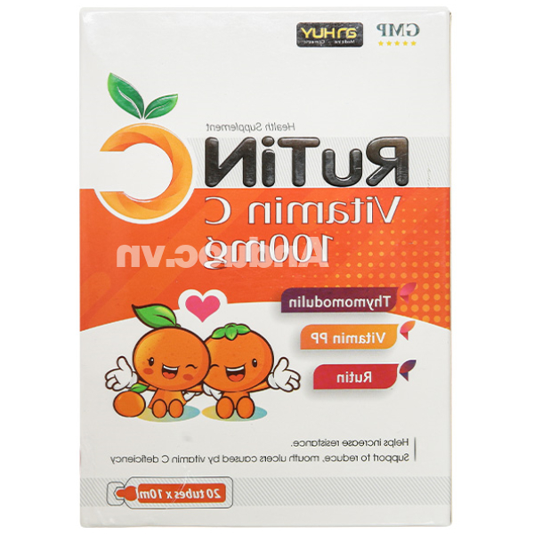 Dung dịch RuTin C bổ sung vitamin C tăng cường đề kháng hộp 20 ống x 10ml