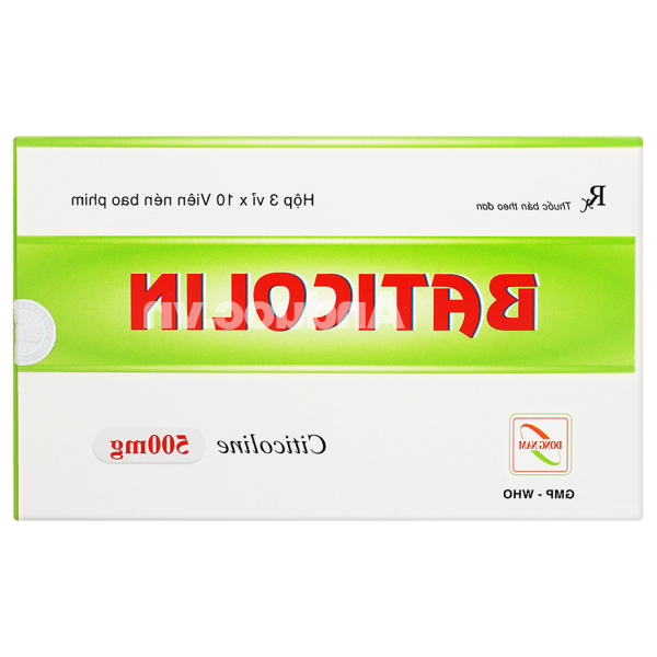 Baticolin 500mg trị bệnh mạch máu não, chấn thương sọ não (3 vỉ x 10 viên)