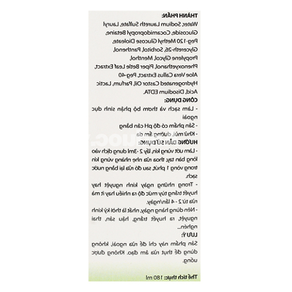 Dung dịch vệ sinh phụ nữ Lucky Star Juory Lá Trầu Không khử mùi chai 180ml